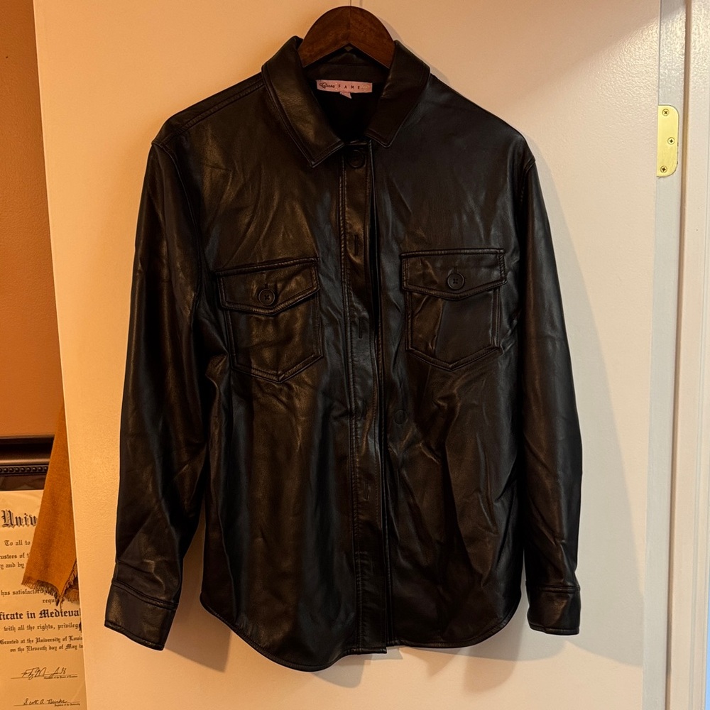 Crave Fame Dark Leather Jacket